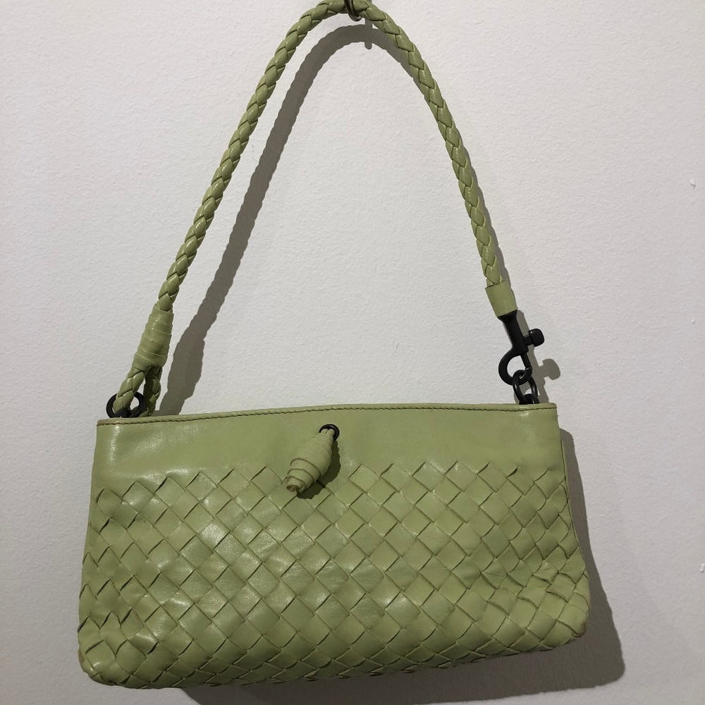 Bottega Veneta Pale Green Intrecciato Small Bag
